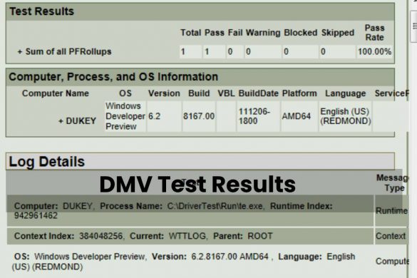DMV Test Results