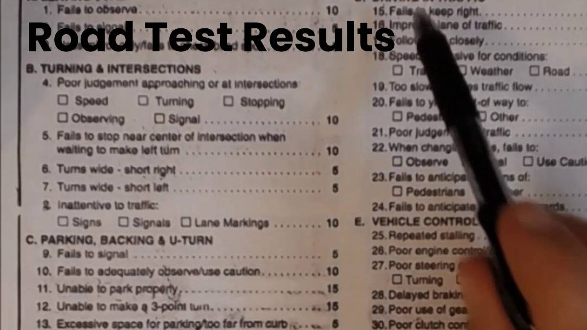 Road Test Results