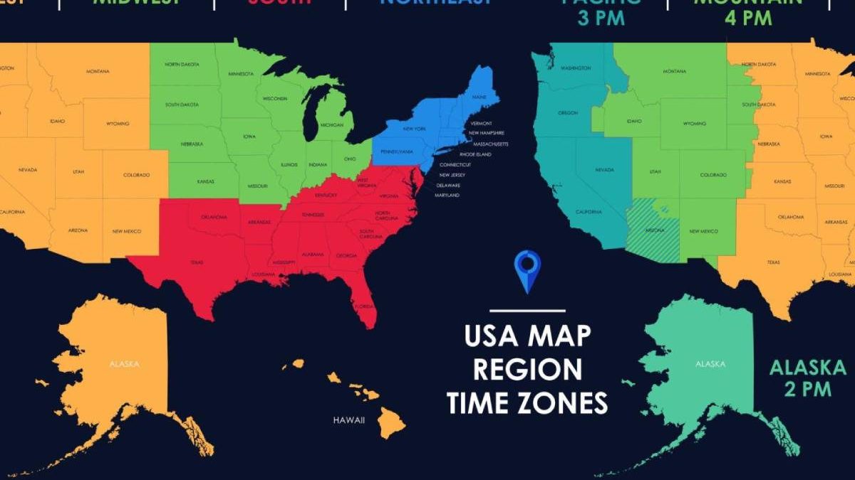 Time Zone Map United States