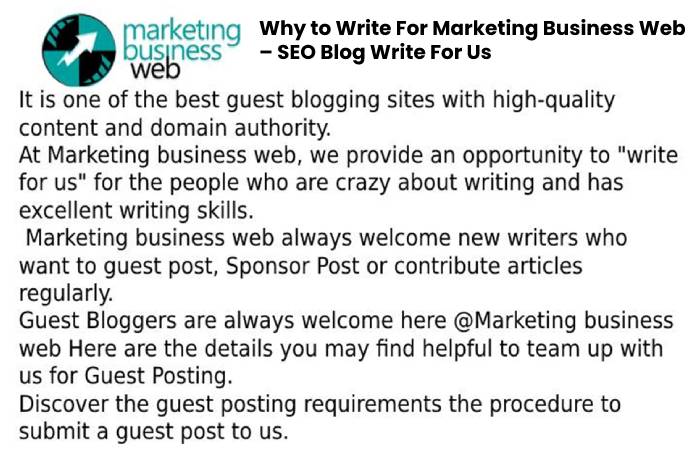 Why to Write For Marketing Business Web – SEO Blog Write For Us